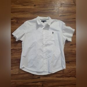 Mens U.S. Polo Assn. Button Up White Short Sleeve Shirt, 3XL, Made In Bangladesh